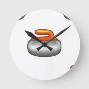 Emoji Curling Stone Rund Klocka