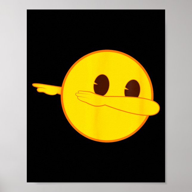 Emoji Dab Dabbing Yellow Smile Face  Poster (Framsidan)