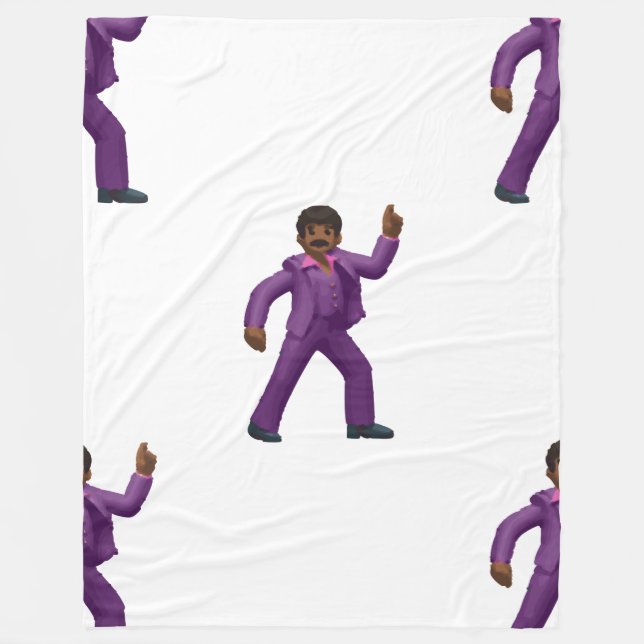 Emoji Dancing Man filet Fleecefilt (Framsidan)