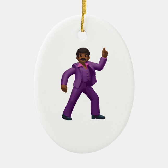 Emoji Dancing Man Julgransprydnad Keramik (Framsidan)