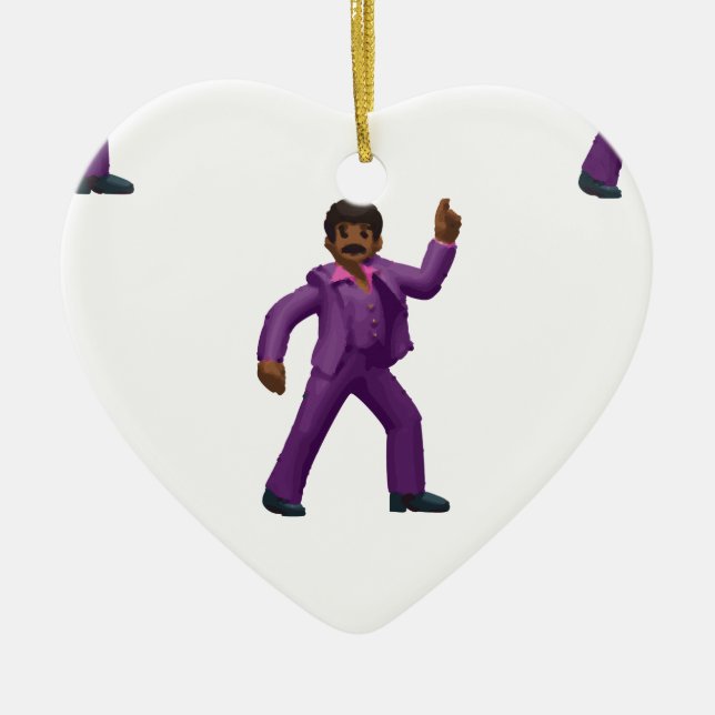 Emoji Dancing Man Julgransprydnad Keramik (Framsidan)