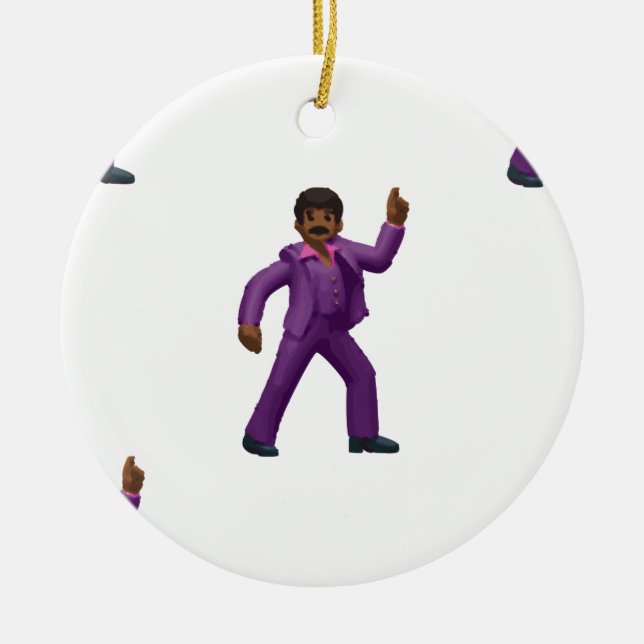 Emoji Dancing Man Julgransprydnad Keramik (Framsidan)