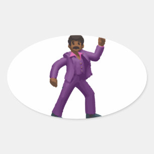Emoji Dancing Man Ovalt Klistermärke