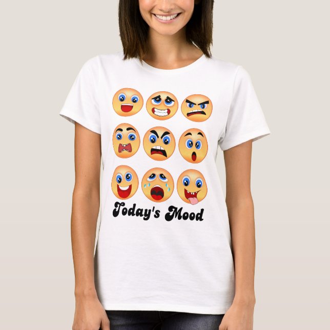 emoji emoticon, dagens mood, moodgunga? t-shirt (Framsida)