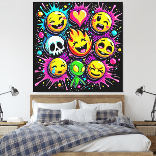 Emoji Explosion Canvastryck