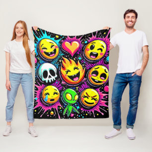 Emoji Explosion Fleecefilt