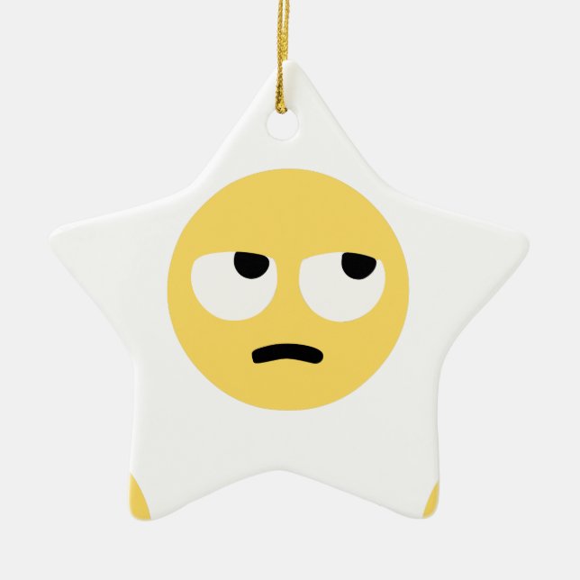 emoji eye rolling julgransprydnad keramik (Framsidan)