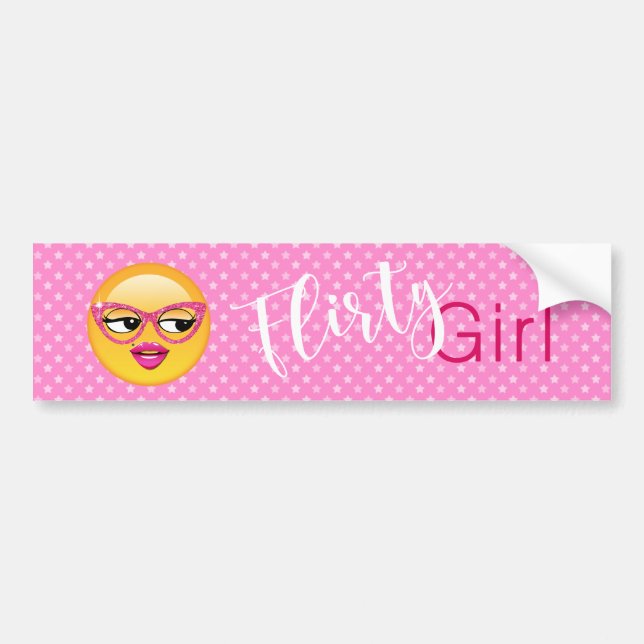 Emoji Flirty Girl ID227 Bildekal (Framsidan)