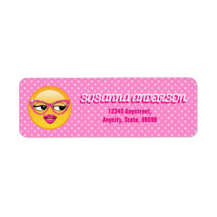 Emoji Flirty Girl ID227 Returadress Etikett
