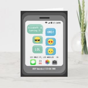 Emoji Födelsedagsfest Inbjudan