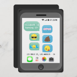 Emoji Födelsedagsfest Inbjudningar