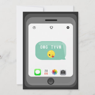 Emoji Födelsedagsfest Tack Kort