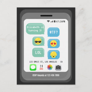 Emoji Födelsedagsfest Vykort