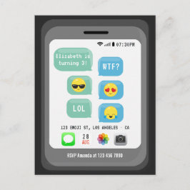 Emoji Födelsedagsfest Vykort