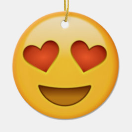 emoji för 2 hjärtor julgransprydnad keramik
