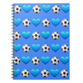 Emoji för blåttfotbollboll spiral anteckningsbok