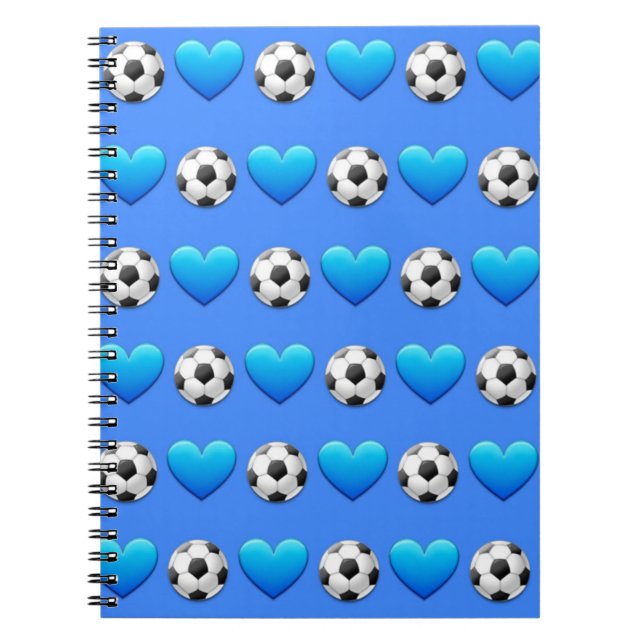 Emoji för blåttfotbollboll spiral anteckningsbok (Framsidan)
