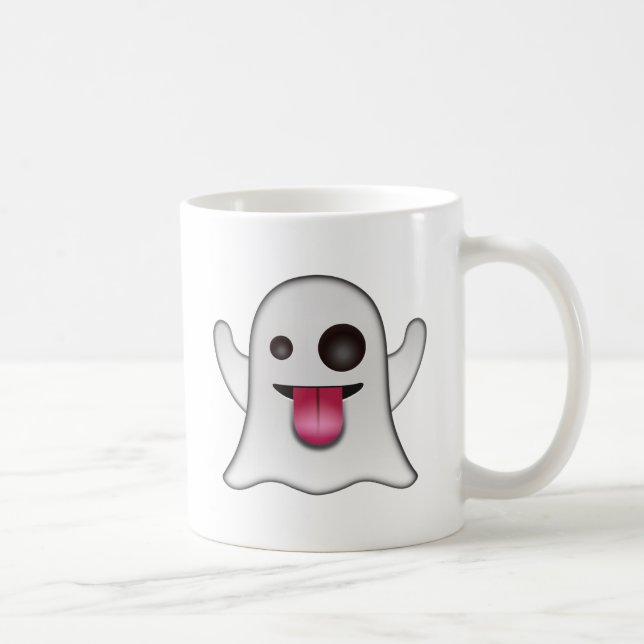 Emoji för läskig spöke kall roligt kaffemugg (Höger)
