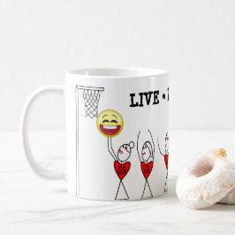Emoji för levande skrattlek rolig Netball Kaffemugg
