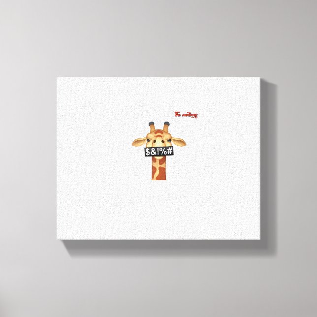 emoji förolämpande arg giraff ansikte  canvastryck (Framsida)