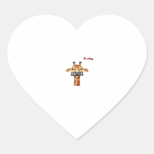 emoji förolämpande arg giraffe ansikte hjärtformat klistermärke