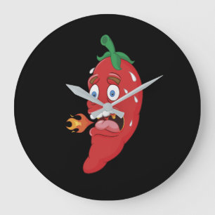 Emoji Funny Chili Pepper Hett Sauce Food Älskare Stor Klocka