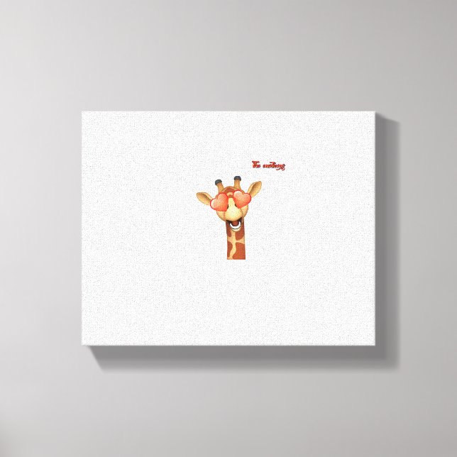 emoji glad kärlek ögon giraff ansikte  canvastryck (Framsida)