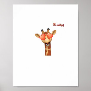 emoji glad kärlek ögon giraff ansikte poster
