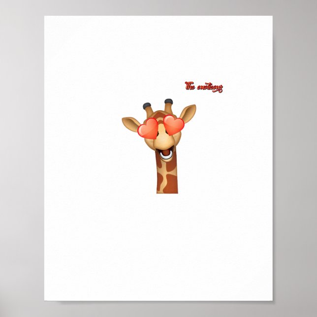 emoji glad kärlek ögon giraff ansikte  poster (Framsidan)