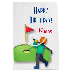 Emoji golf Grattis på födelsedagen, vitt