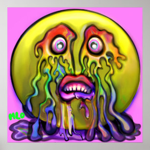 Emoji Gråter Ledsen Rainbow Tårar Graphic Art Prin Poster