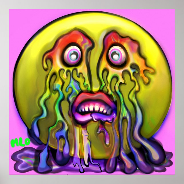 Emoji Gråter Ledsen Rainbow Tårar Graphic Art Prin Poster (Framsidan)