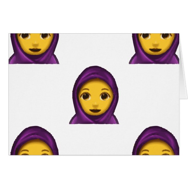emoji hajib hälsningskort (Framsidan Horizontal)