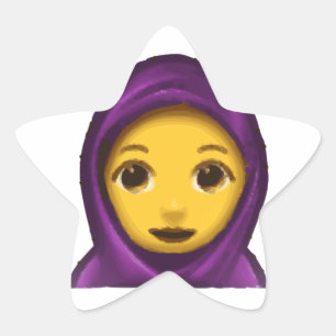 emoji hajib stjärnformat klistermärke