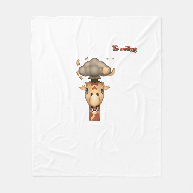 emoji head exploderar giraffe ansikte fleecefilt (Framsidan)