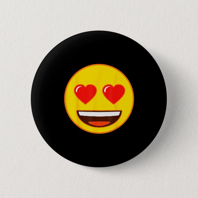 Emoji Heart Eyes Yellow Smile Face  Knapp (Framsida)