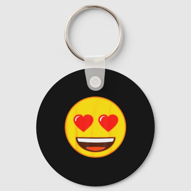 Emoji Heart Eyes Yellow Smile Face  Nyckelring (Framsida)