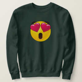 Emoji Heart Ögon Valentines Lång Ärmad Tröja