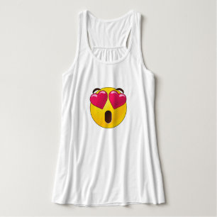 Emoji Heart Ögon Valentines Linne Med Racerback