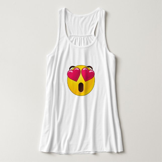 Emoji Heart Ögon Valentines Linne Med Racerback (Design framsida)