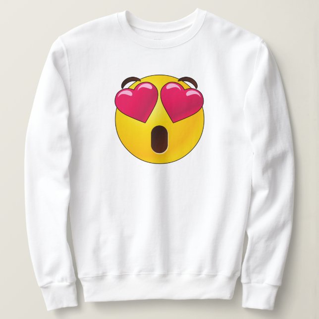 Emoji Heart Ögon Valentines T Shirt (Design framsida)