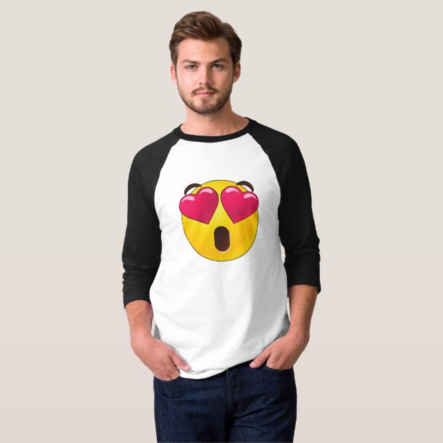 Emoji Heart Ögon Valentines T Shirt (Hel framsida)