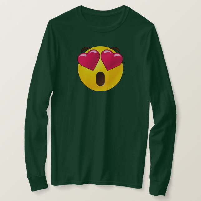 Emoji Heart Ögon Valentines T Shirt (Design framsida)