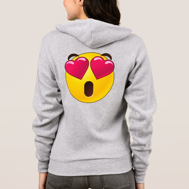 Emoji Heart Ögon Valentiness Hoodie T Shirt (Baksida)
