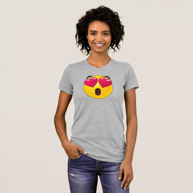 Emoji Heart Ögon Valentiness T-Shirt (Hel framsida)