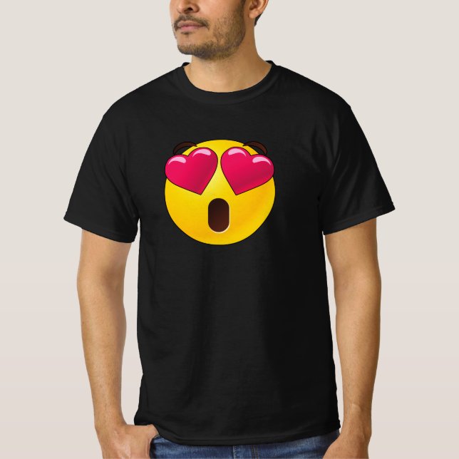 Emoji Heart Ögon Valentiness T-Shirt (Framsida)