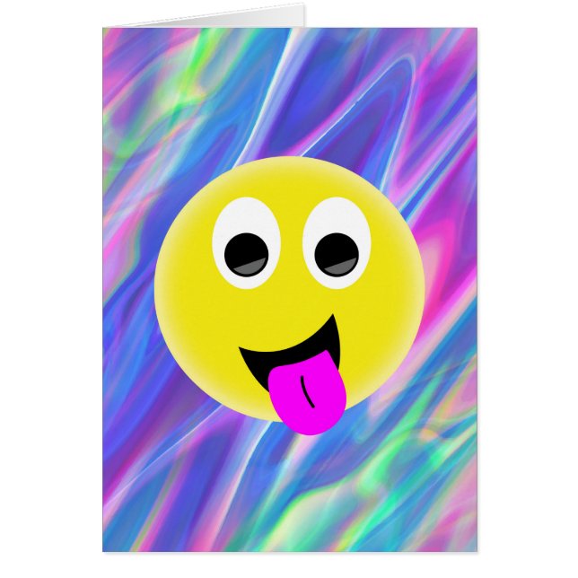 emoji hologram hälsningskort (Framsidan)