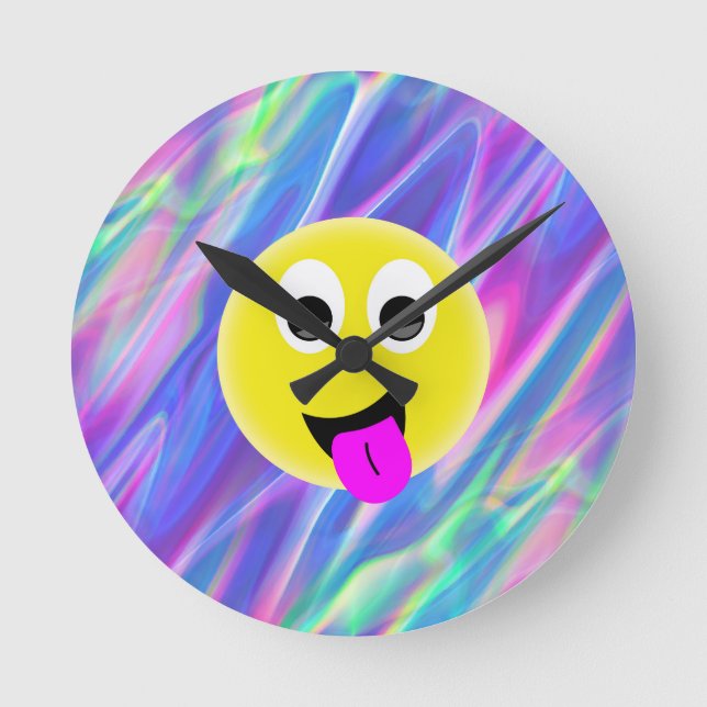 emoji hologram rund klocka (Framsida)
