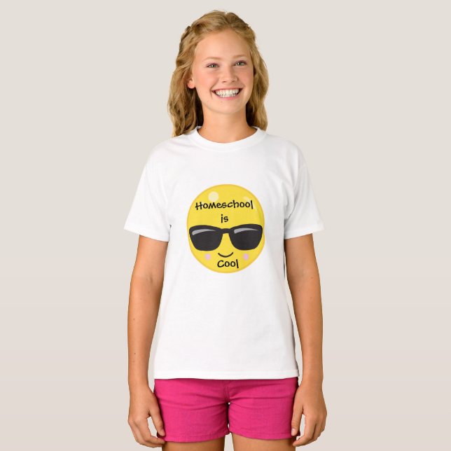 Emoji Homeschool är Coola Tee Shirt (Hel framsida)