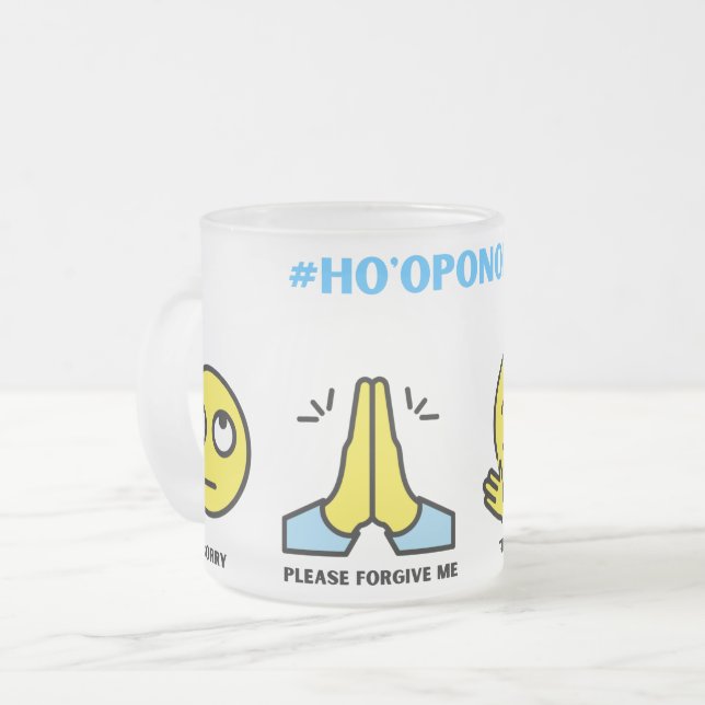 Emoji Ho'oponopono Coffee Mugg (Framsida vänster)